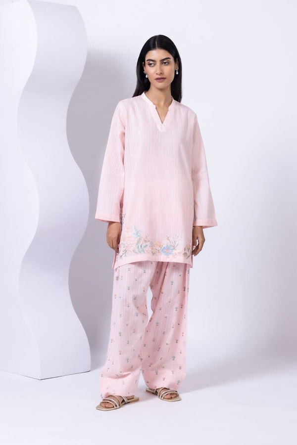 Embroidered | Leno Kurta Pants