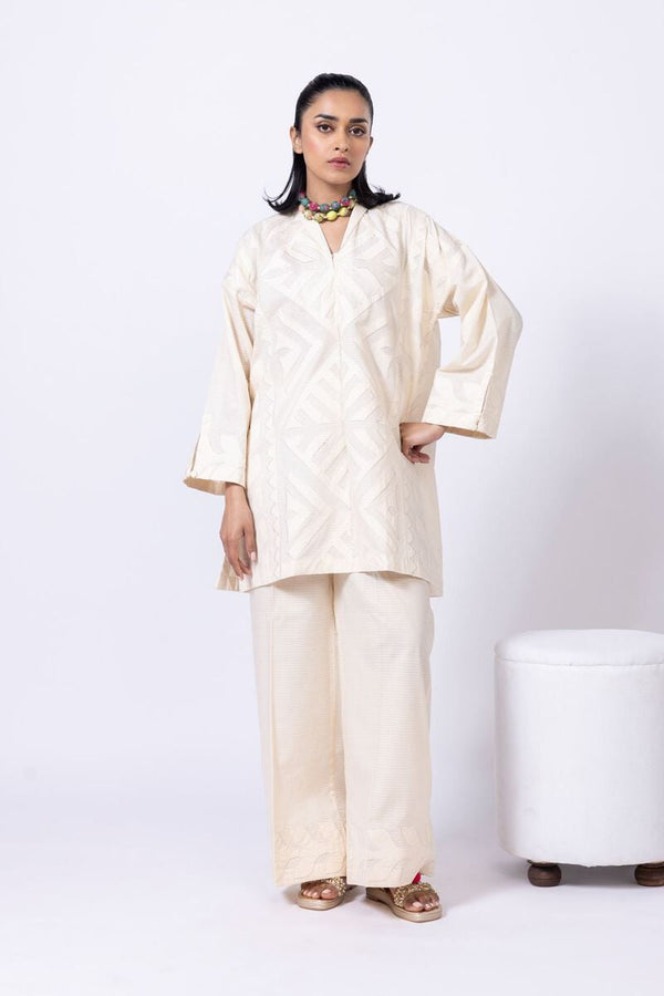 Embroidered | Cotton Dobby Kurta Pants