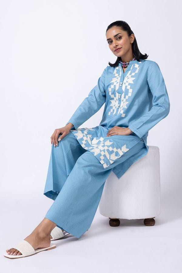 Embroidered | Cotton Dobby Kurta Pants
