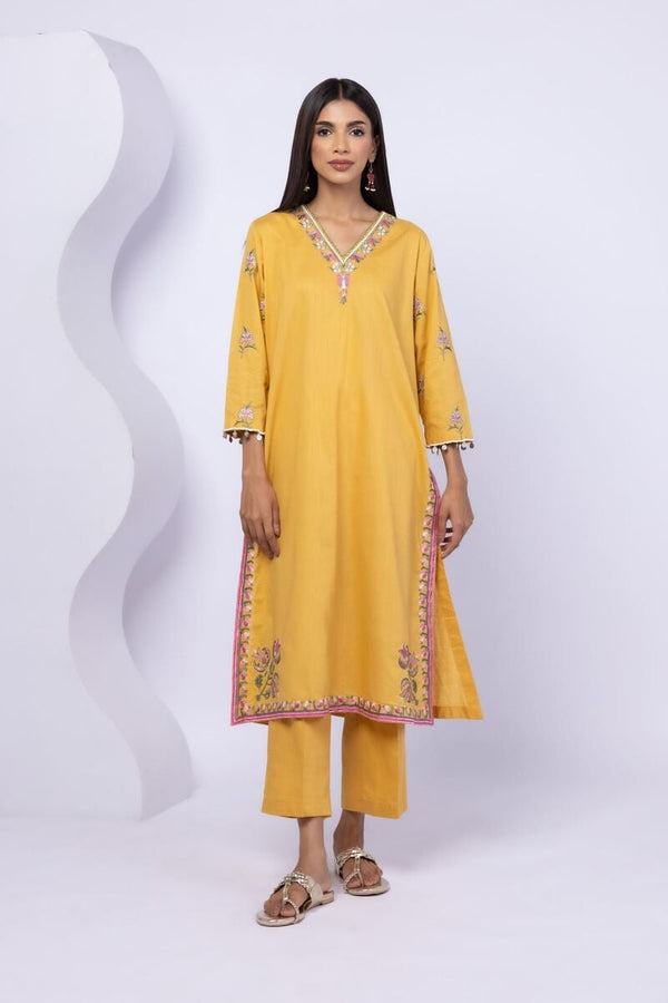 Embroidered | Crosshatch Poplin Kurta Pants