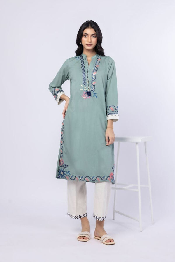 Embroidered | Crosshatch Poplin Kurta Pants