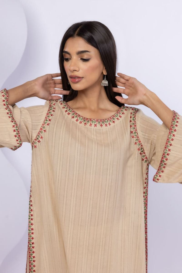 Embroidered | Leno Kurta Pants