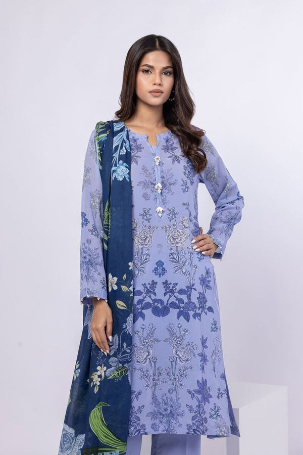 Printed | Swiss Voile  3 Pcs Kurta Pant