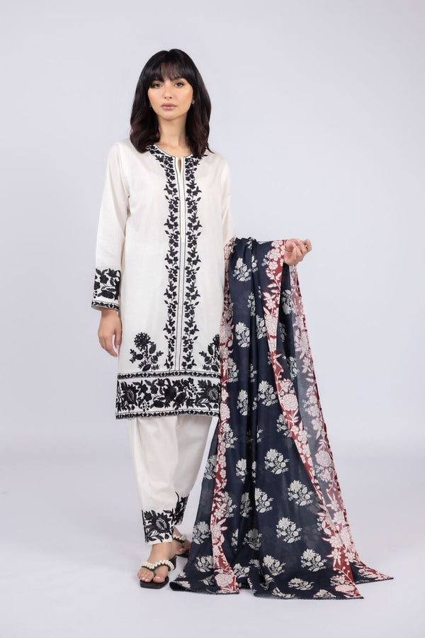 Embroidered | Cambric 3 Pcs Kurta Pant