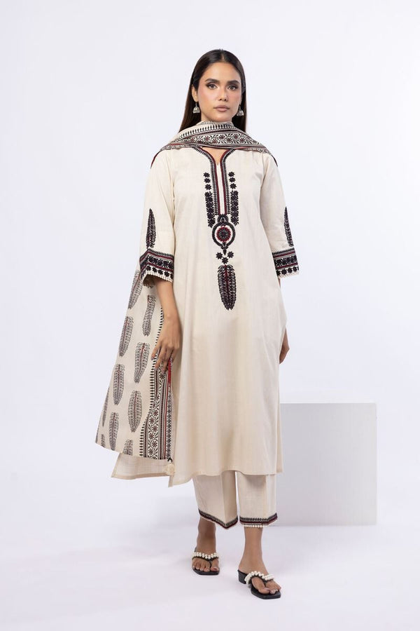 Embroidered | Cambric 3 Pcs Kurta Pant