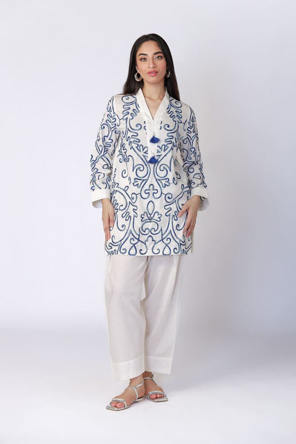 Embroidered | Cotton Dobby Kurta Pants