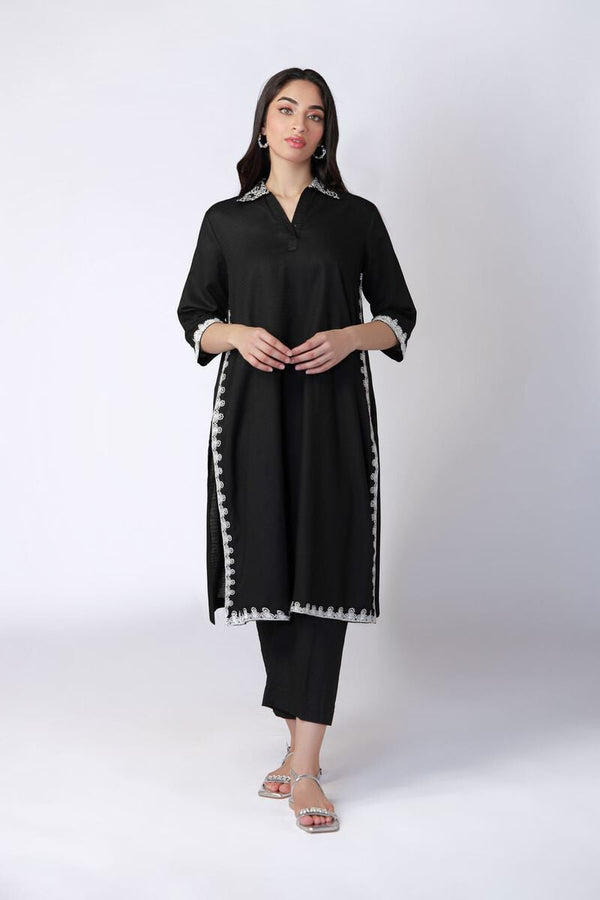 Embroidered | Cotton Dobby Kurta Pants