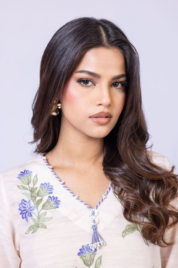 3 Pcs Embroidered | Textured Cotton Kurta Pants