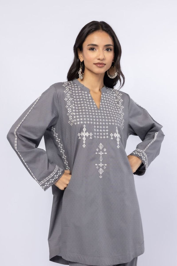 Embroidered | Cotton Dobby Kurta Pants