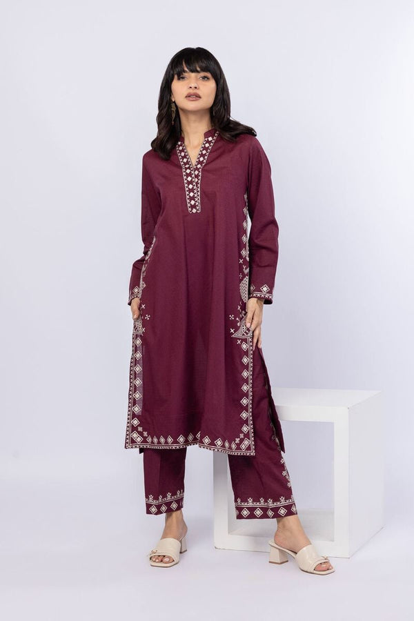 Embroidered | Cotton Dobby Kurta Pants