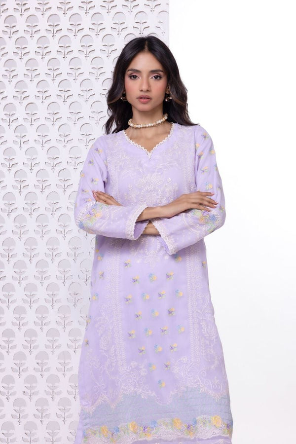 Embroidered | Polyester Crinkle Chiffon Kurta Pants