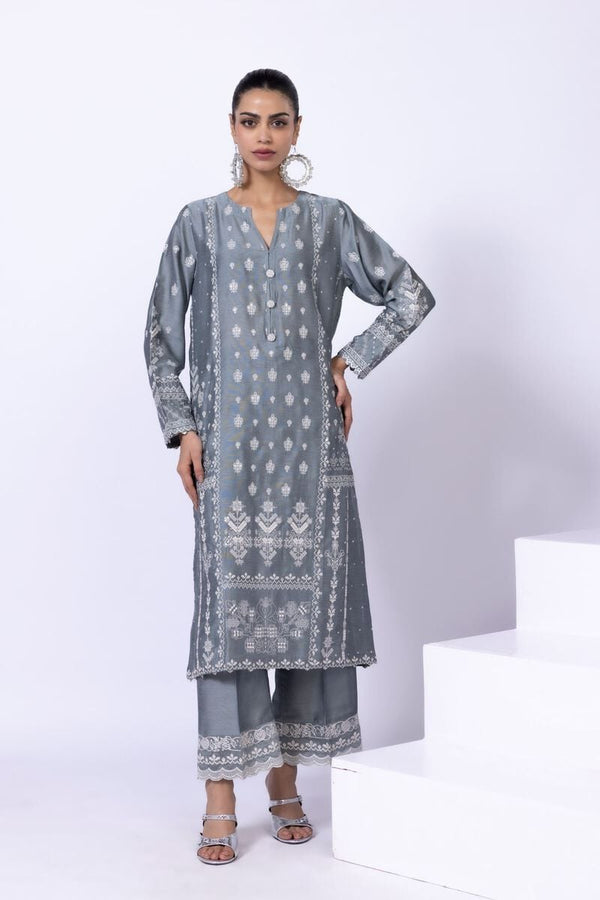 Embroidered | Raw Silk Kurta Pants