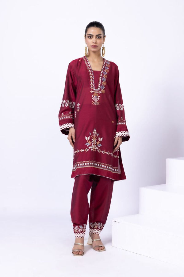 Embroidered | Raw Silk Kurta Pants