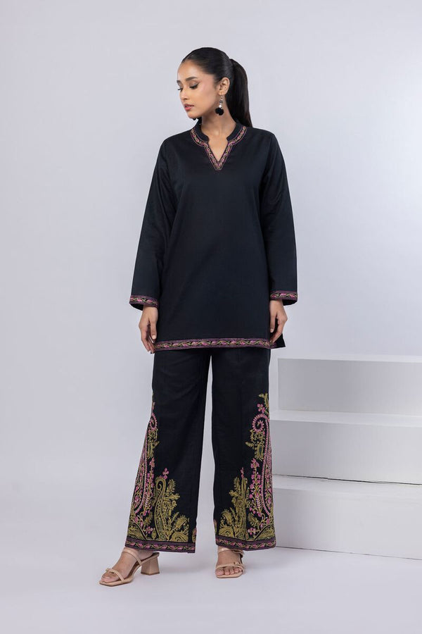Embroidered | Linen Cotton Kurta Pants