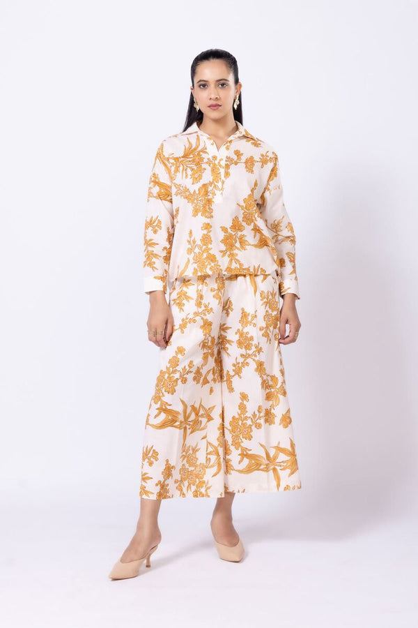 Printed | Linen Cotton Blouse Trousers